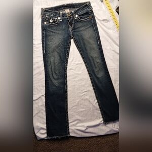 True Religion Joey Super T Flare Jeans Women's 27 Dark Wash Y2K